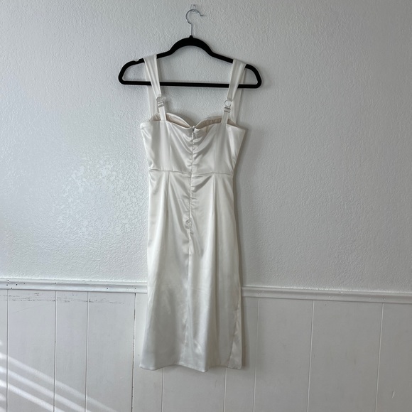 Dolls Kill white satin effect draped dress S - Picture 7 of 7